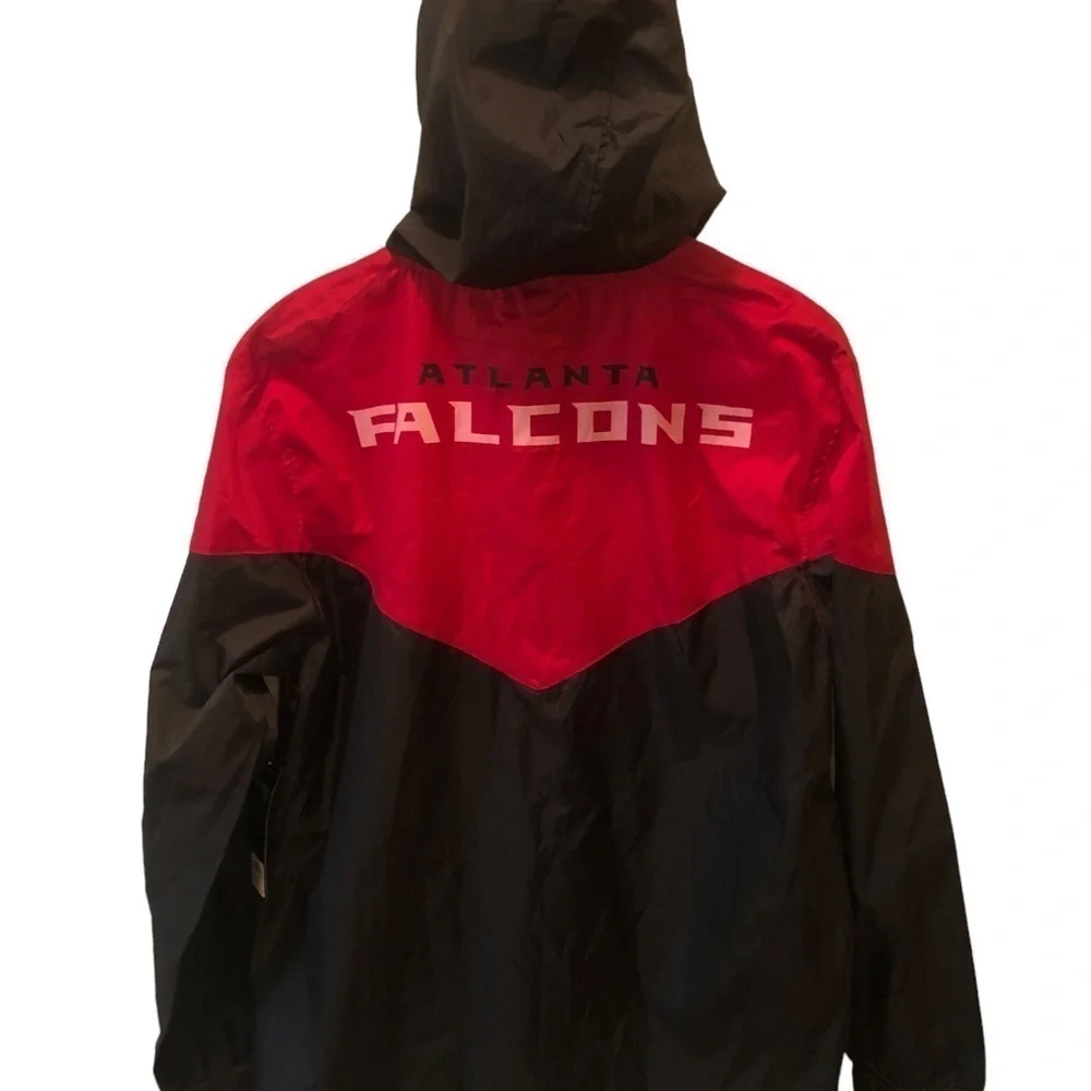 Atlanta Falcons NFL Team Apparel Zip Up Hoodie Windbreaker SZ. M Black Red Mens